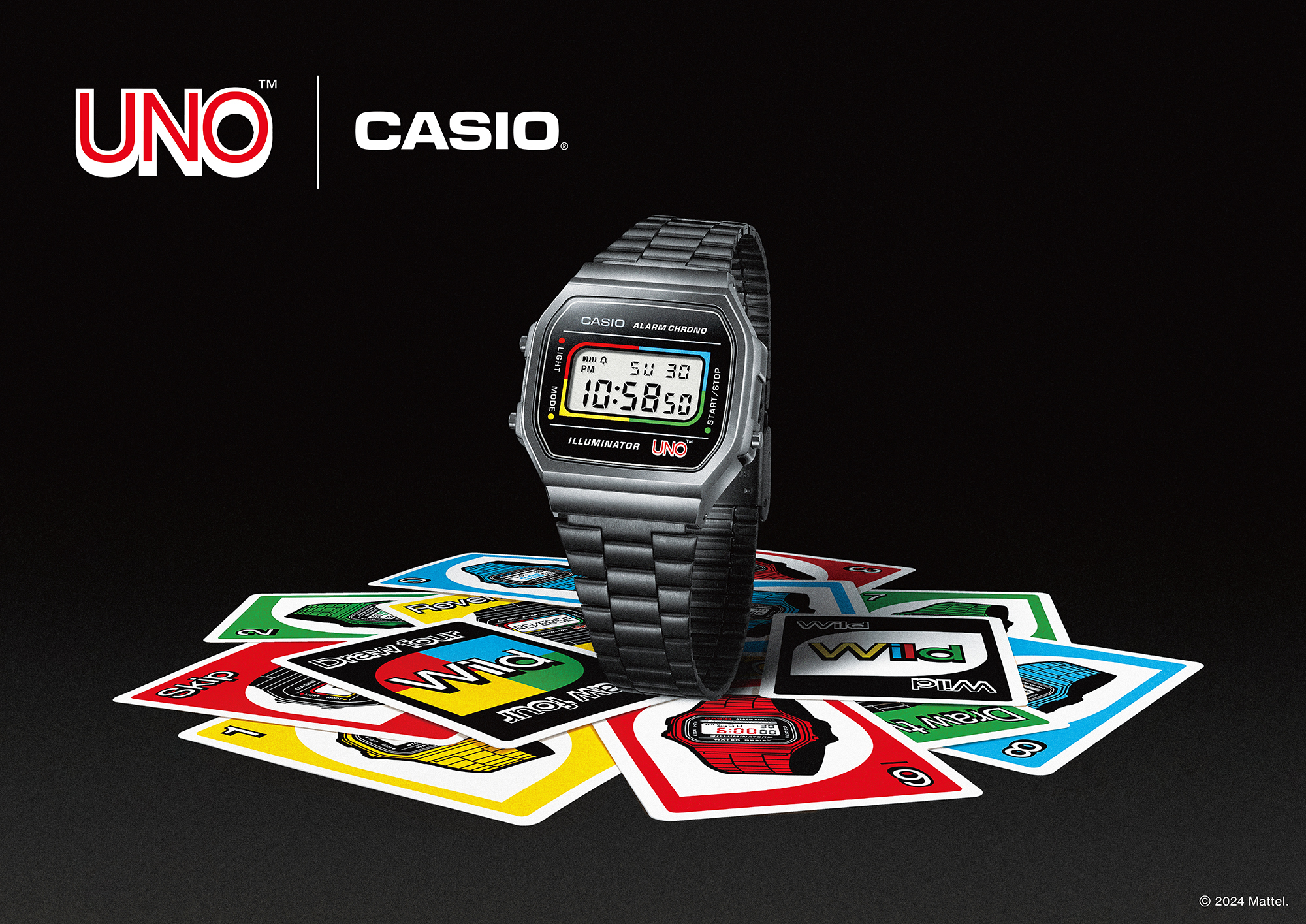 CASIO 與知名卡牌遊戲《UNO》聯手 以經典卡牌圖樣設計打造新款數位腕錶《UNO® for Nintendo Switch》 - 巴哈姆特