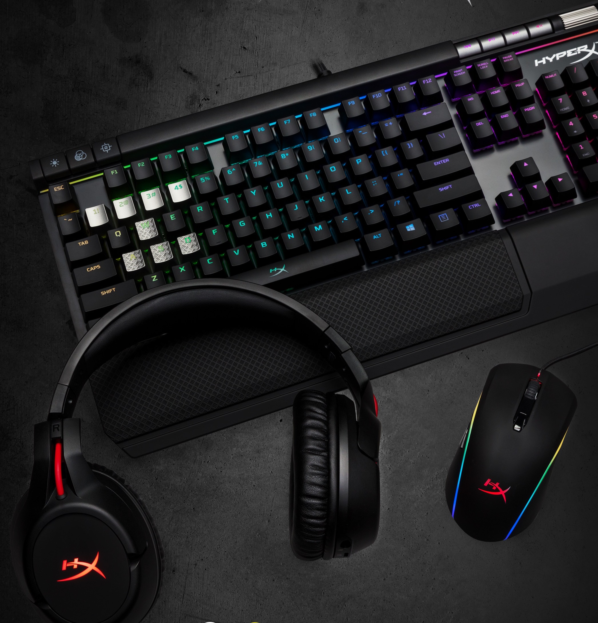 HyperX Alloy FPS RGB 電競鍵盤和PulseFire Pro RGB 電競滑鼠於