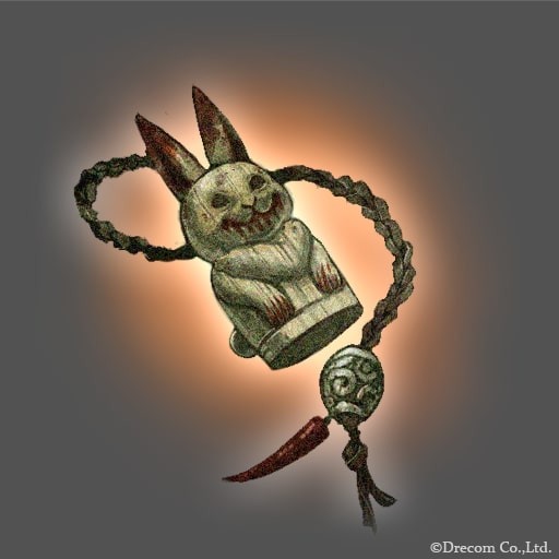 限定裝備(由左至右):「重生之杖」、「殺戮外套」、「兔子護身符」 image